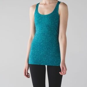 LULULEMON Cool‎ Racerback Foli Manifesto Bali Breeze Tofino Teal Size 4 Limited